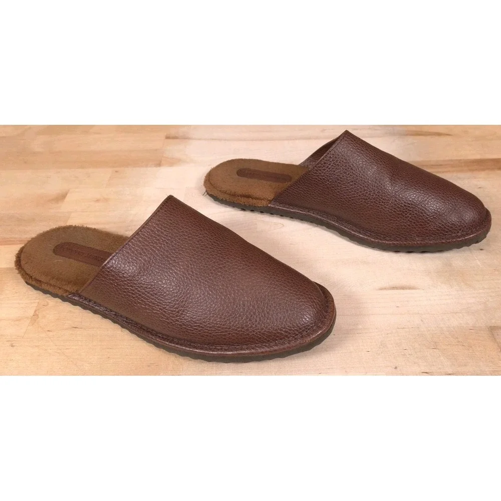 Beckett Simonon Jones Brown Leather Slip-On Slippers Size 12M